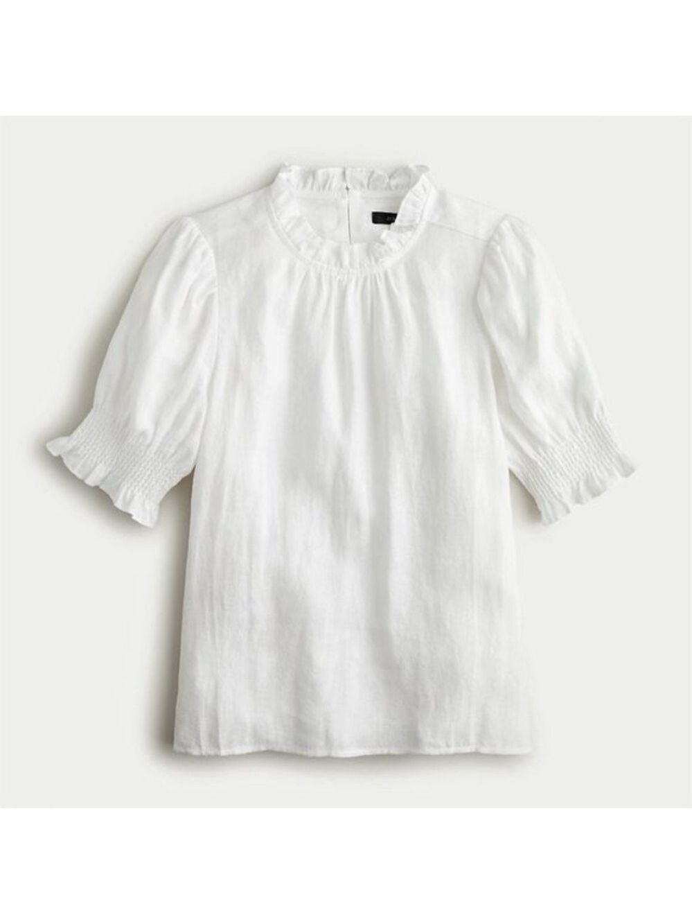 NWOT J Crew Smocked Puff Sleeve 100% Linen Top 
Size XS - Picture 2 of 9